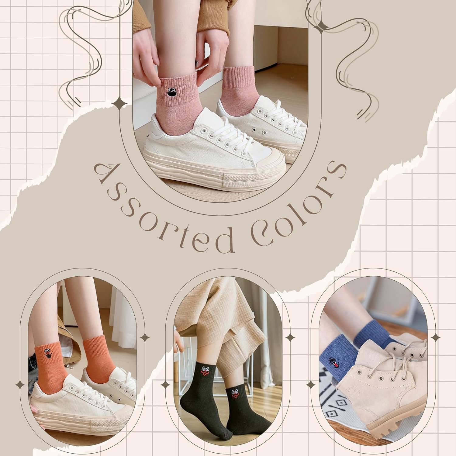 Detalle 2 de Sporzin Lustige Socken Damen 10 Paar