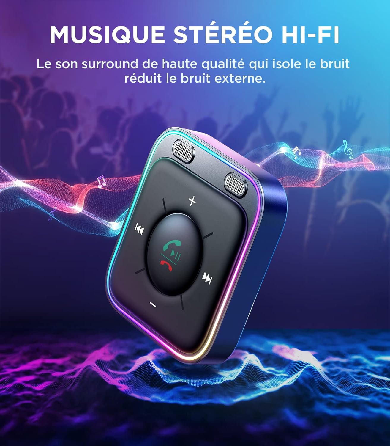 Thumbnail 2 de JOYROOM Adaptateur Bluetooth Jack 3,5 (Bluetooth 5.4) pour voiture et enceinte, double connexion et appels mains libres