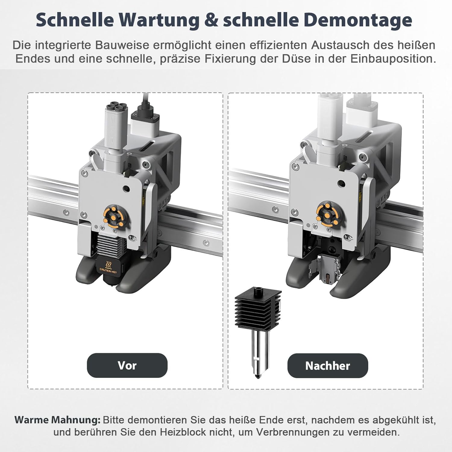 Thumbnail 3 de JIZZU A1 Mini Upgrade Hotend Kit – Keramik-Heizung mit 0,4/0,6 mm Düsen für Bambu Lab A1/A1 Mini