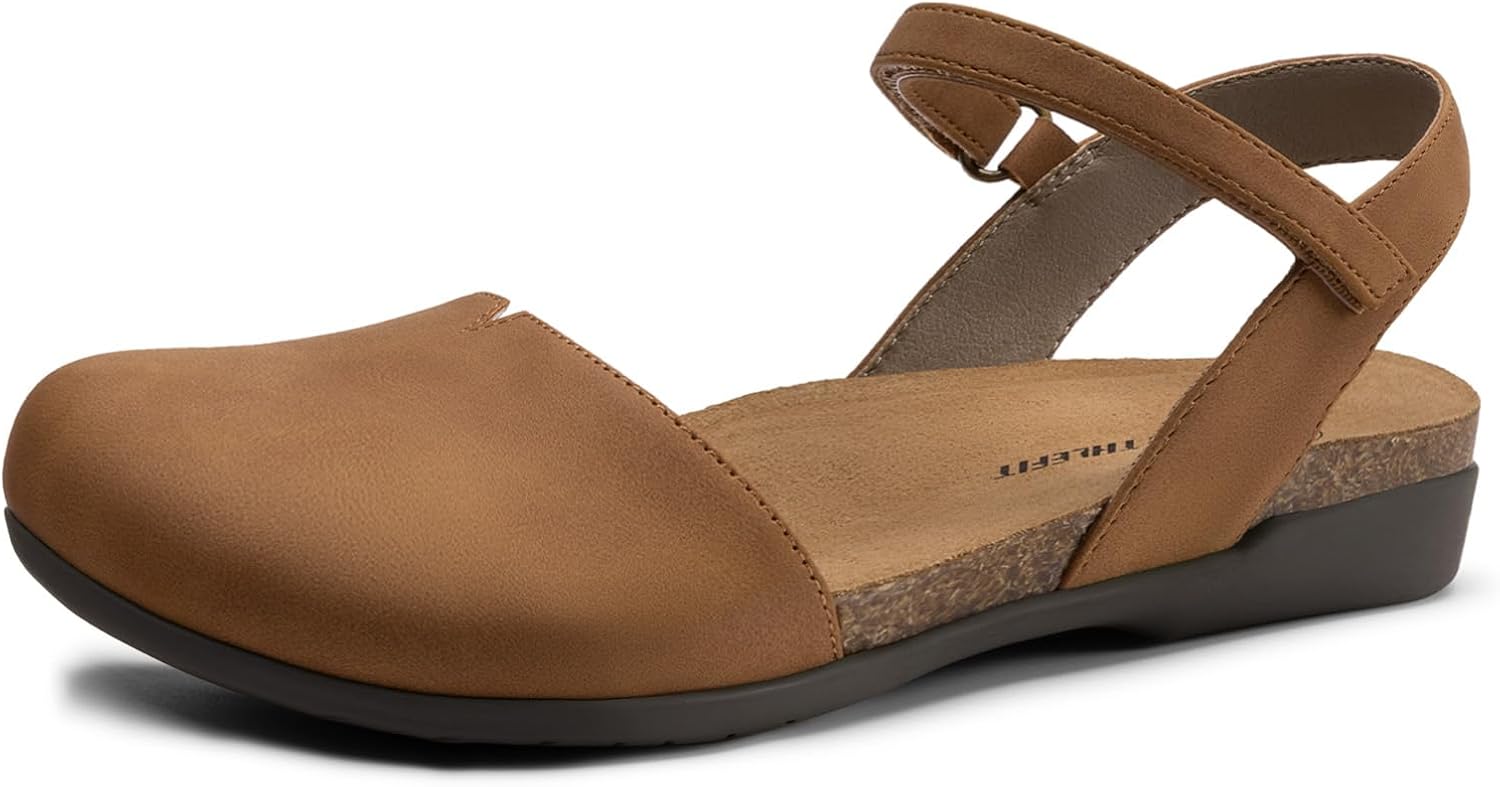 Thumbnail 6 de Athlefit Women's Closed Toe Sandals: Comfort Cork Footbed with Arch Support