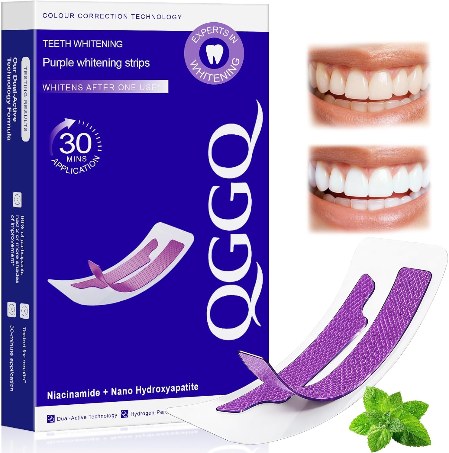 Purple Whitening Strips (28 Strips) by Purple Teeth Whitening Strips with Non-Slip Technology
