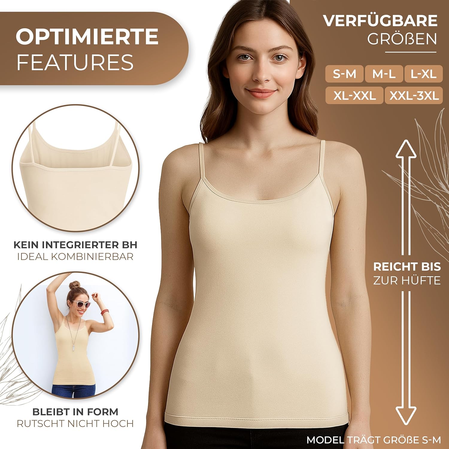 Thumbnail 2 de UnsichtBra 3er Pack Damen Shape Unterhemden – Mikrofaser Spaghetti Tops ohne Bügel