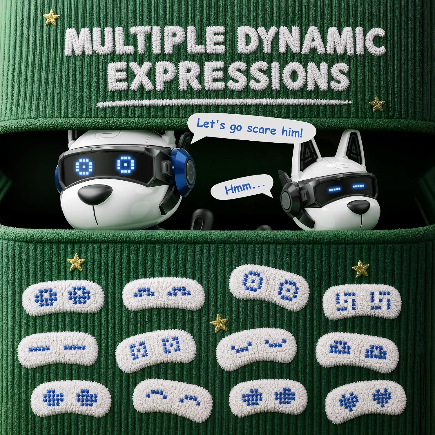 Detalle 2 de Ozega Robot Dog-988A-7 Blue Interactive Robot Dog with Voice and App Control