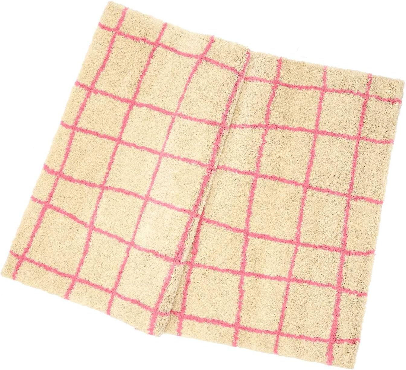 Detalle 2 de RugVista Grid Rug 160 x 230 cm, Beige/Pink Medium-Pile Rug