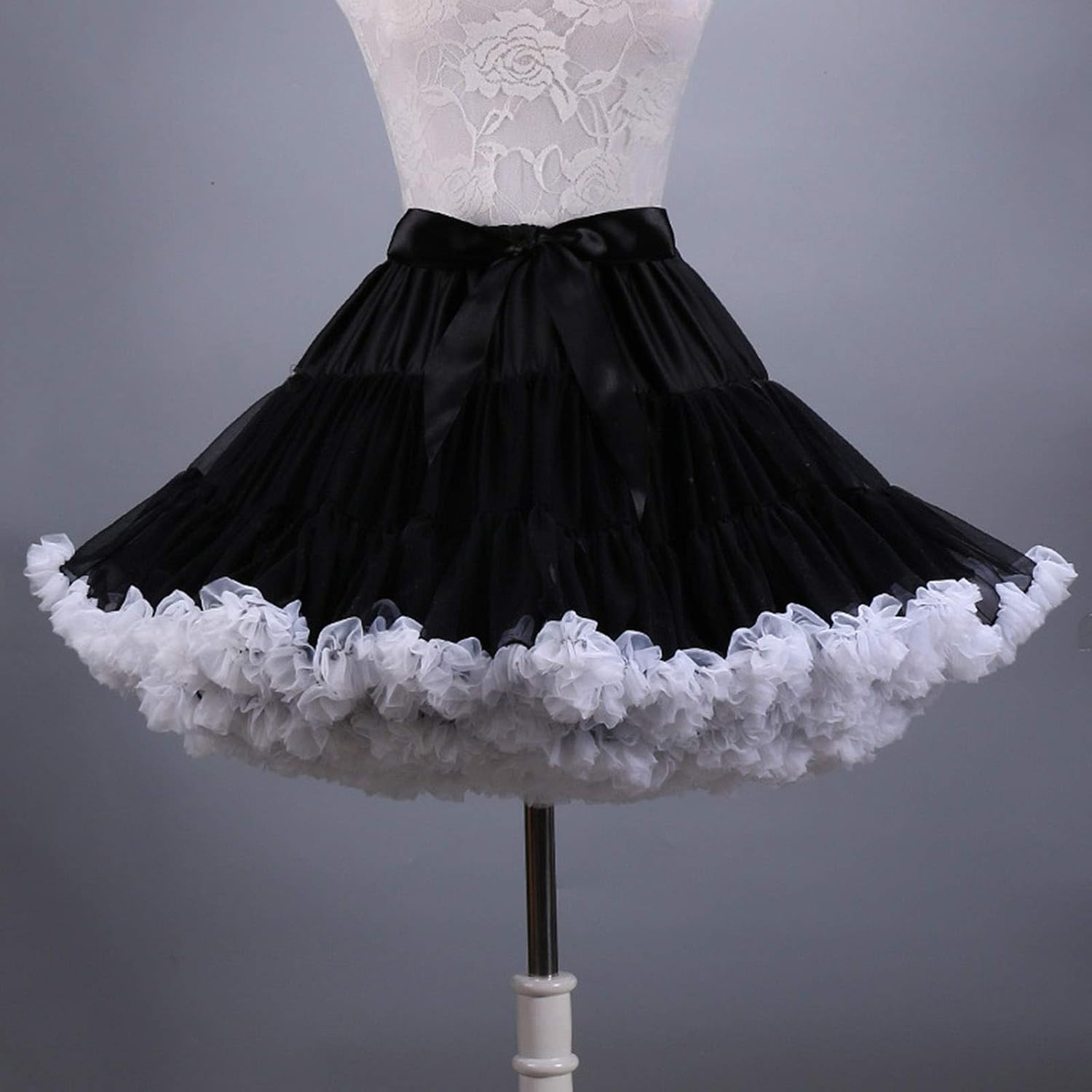 Detalle de Colyanda 3-Layered Pleated Tulle Petticoat Tutu Skirt with Elastic Waist