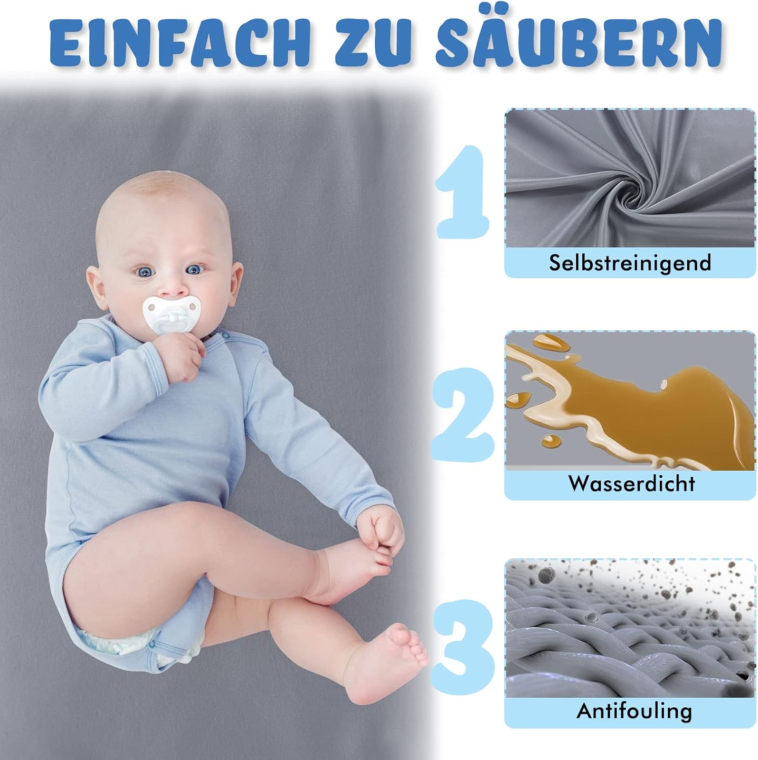 Detalle de ACXIN Baby Playpen 180 x 200 x 68 cm with Breathable Mesh and Non-Slip Base