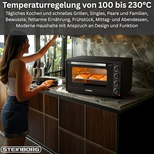 Thumbnail 5 de Steinborg 60 Liter Mini-Backofen mit Umluft und Drehspieß – 2000 W, 3-in-1