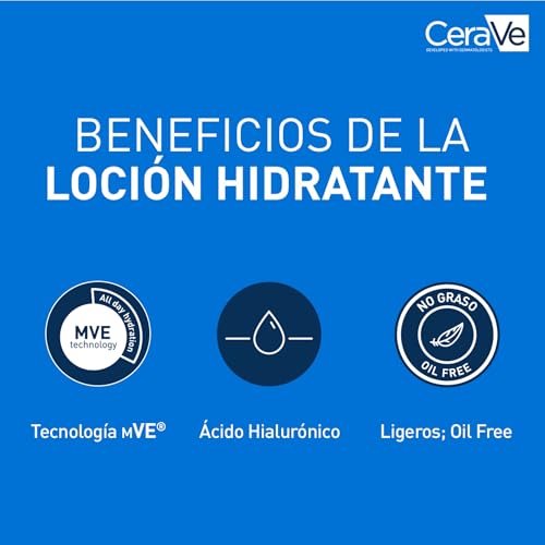 Detalle de CeraVe Loción Hidratante para Piel Seca a Muy Seca (Ceramidas + Ácido Hialurónico) – Rostro y Cuerpo