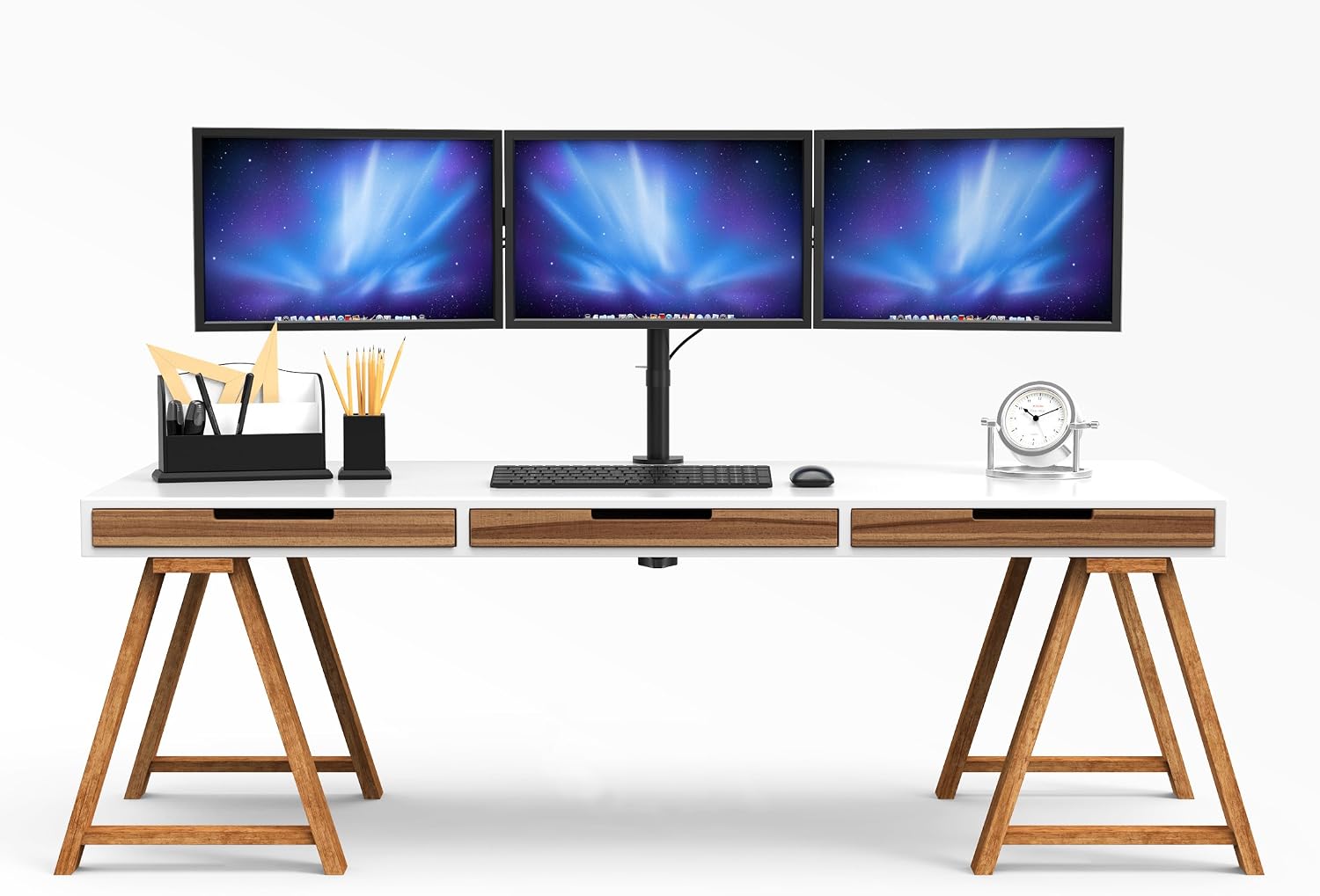 Thumbnail 6 de BONTEC Supporto monitor triplo 13–24" per scrivania