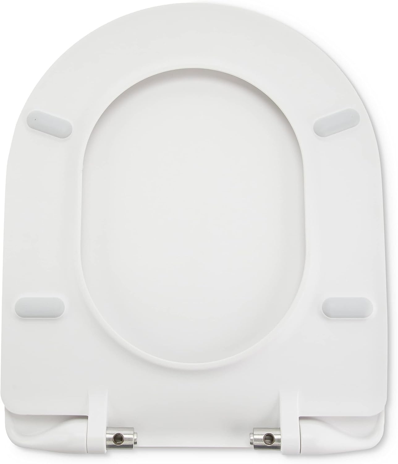 Detalle 2 de Amazon Basics Abattant WC en urée en forme de D, finition mate, blanc 43 x 36,5 cm