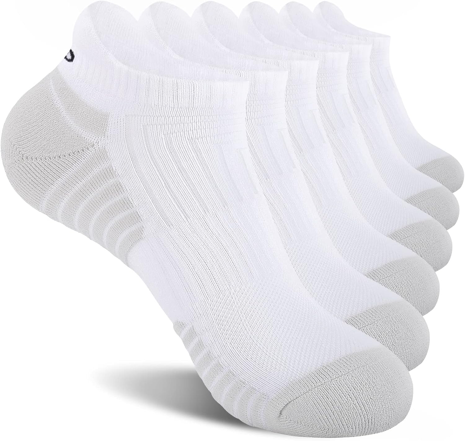 Detalle de coskefy Thick Cushion Ankle Running Socks (Anti-Blister Cotton) – 6 Pairs
