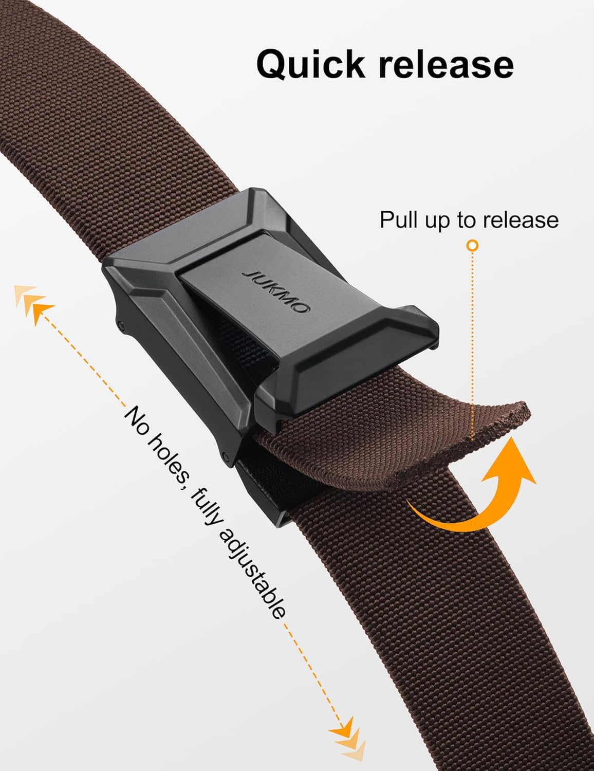 Detalle 2 de JUKMO Stretch Tactical Belt for Men – 1.5" Elastic Nylon Web with Quick Release Buckle