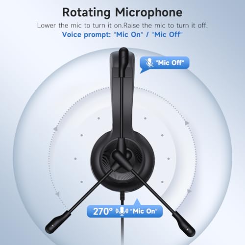 Detalle de AOC USB Headset with Microphone (Deep Black) — Clear calls, comfortable all-day use