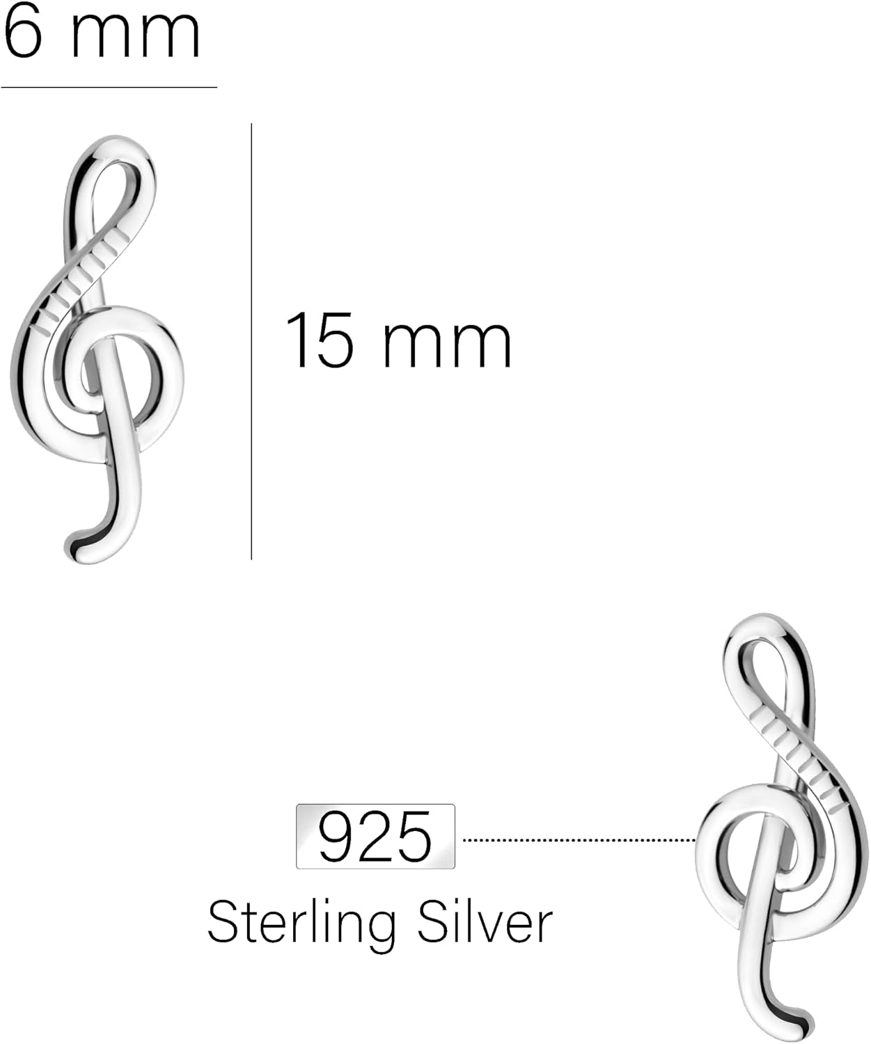 Thumbnail 3 de SOFIA MILANI Damen Ohrringe 925 Silber – Ohrstecker Musik Violinschlüssel