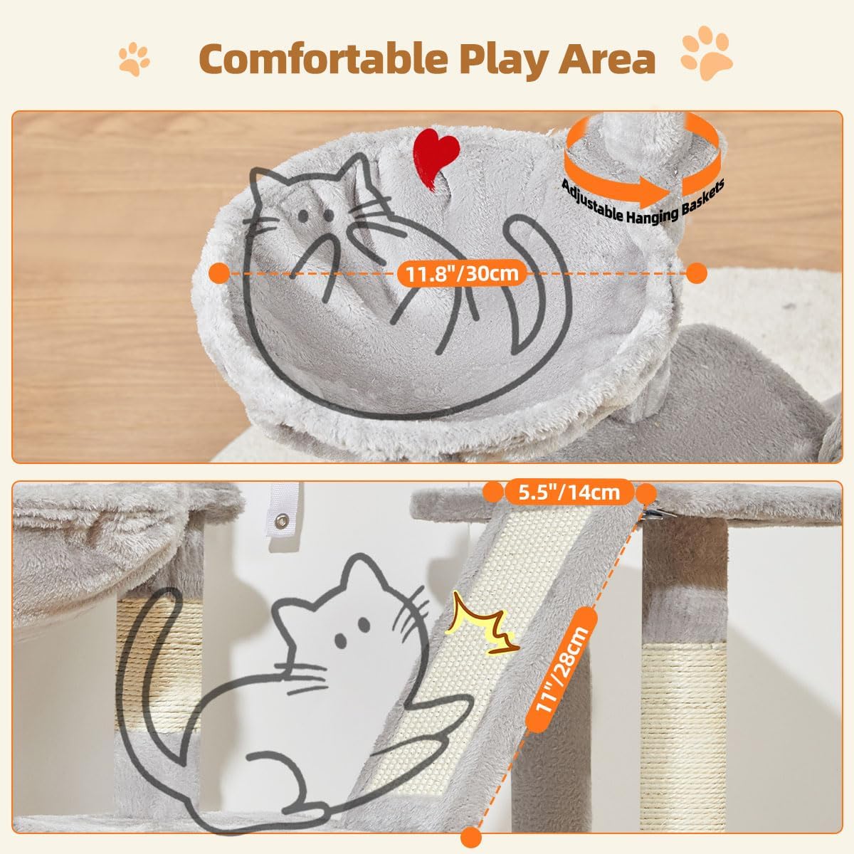 Detalle de Taoqimiao Cat Tree 98cm for indoor cats