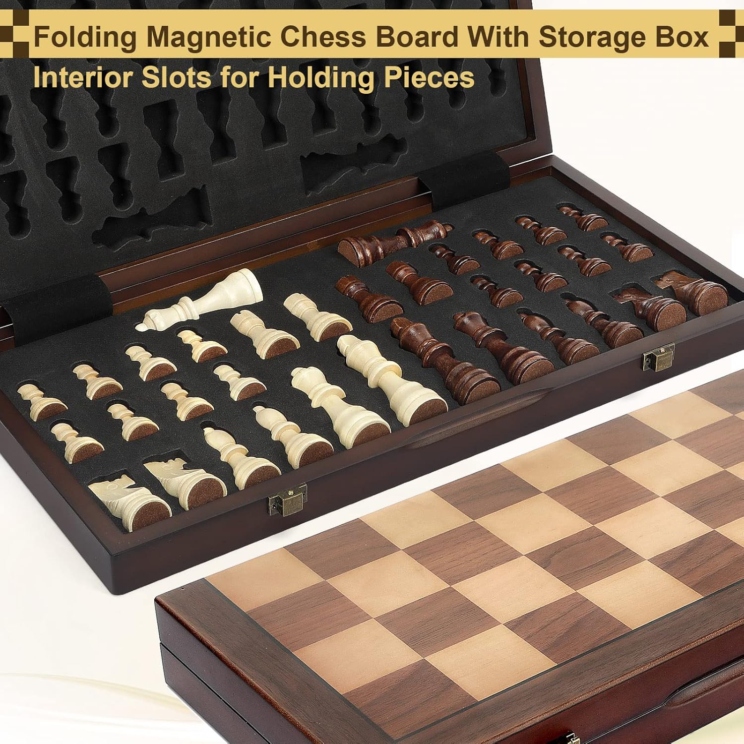 Thumbnail 6 de Wooden Magnetic Chess Set 15-inch Board ♟