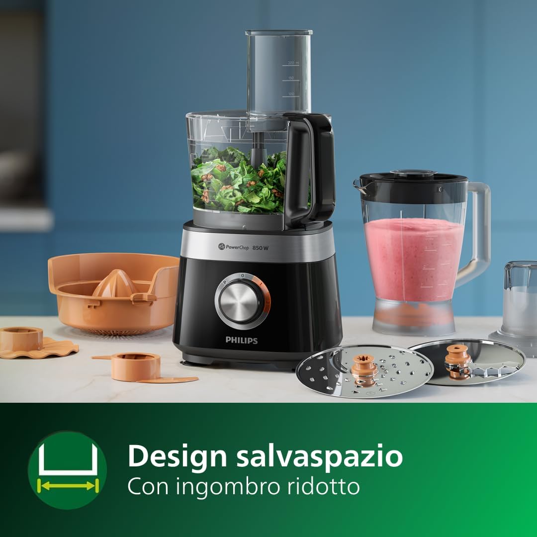 Detalle de Robot da cucina Philips Viva Collection HR7530/10: 850 W, 31 funzioni e ciotola da 2,1 L