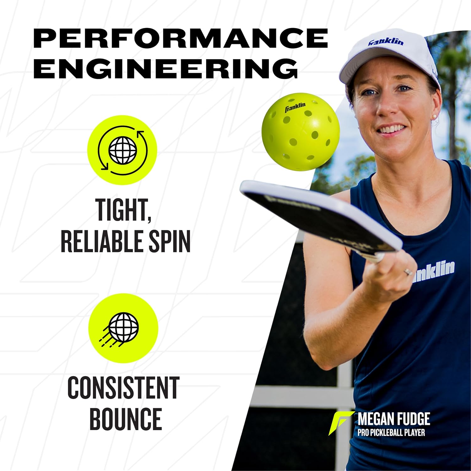 Detalle de Franklin Sports Pickleball-x Performance 40 Outdoor Balls - Optic Yellow