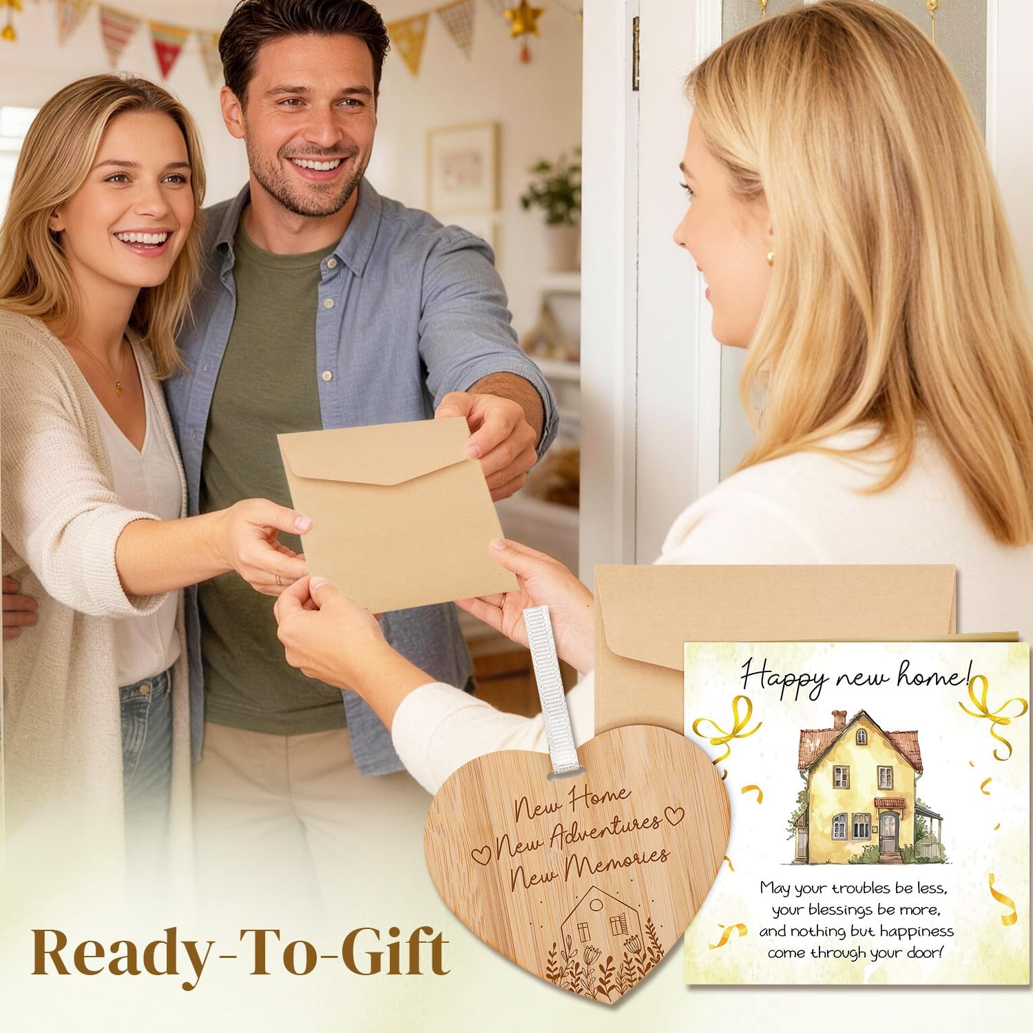 Thumbnail 4 de Welsky new home card set with wooden heart
