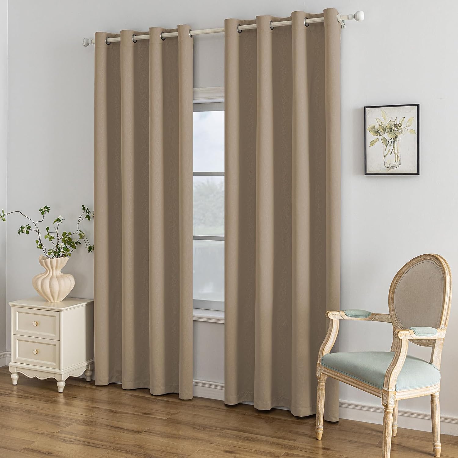 Thumbnail 6 de Lot de 2 rideaux occultants Ystyle 140x225 cm à œillets, isolants anti-froid et anti-chaleur