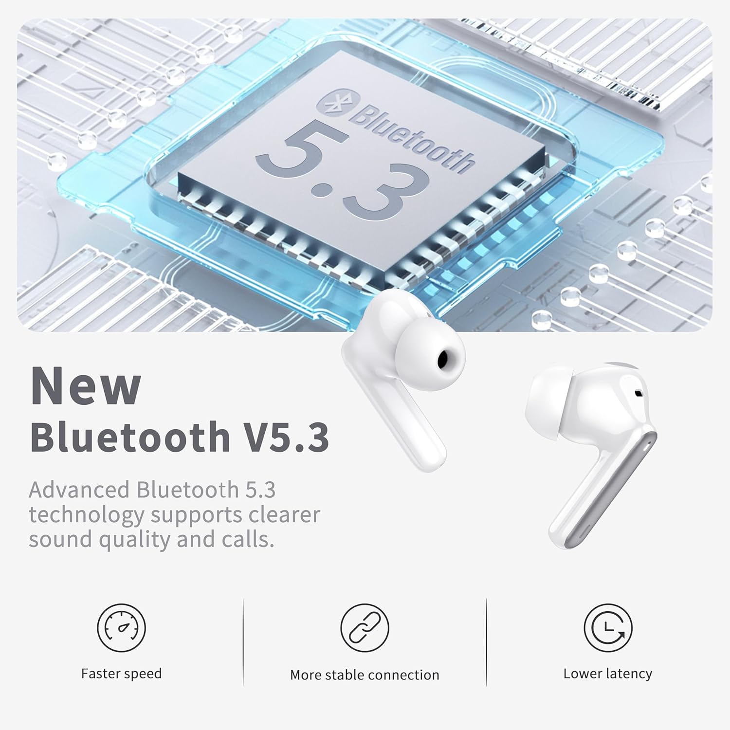 Thumbnail 4 de xinwld Bluetooth 5.4 In-Ear-Kopfhörer mit ENC-Mikrofon, IP7 und LED-Ladestandsanzeige (dunkelgrau)
