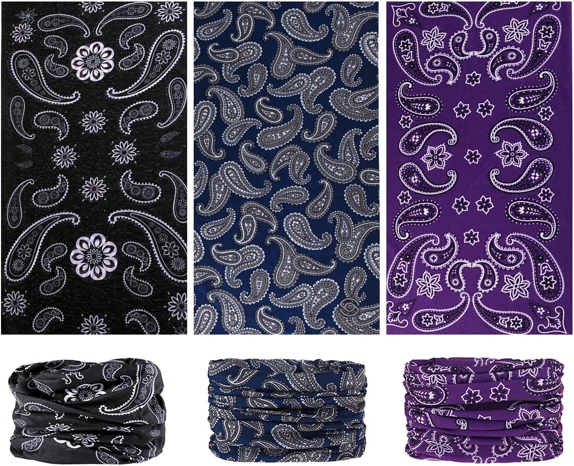 Detalle de 6 Stück Nahtlose Bandanas Multifunktionstuch – elastisches Stirnband & Gesichtsmaske (UV-resistent)