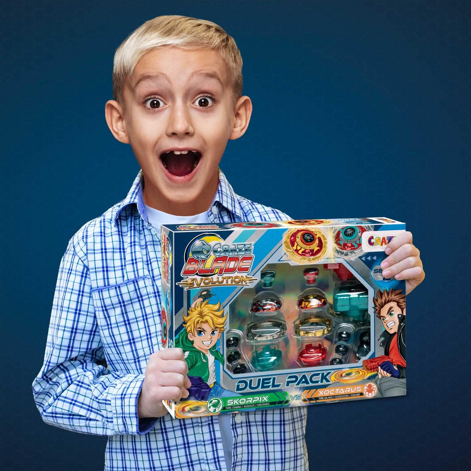 Thumbnail 2 de Set CRAZE BLADE Combat Skorpix Xoctarus Evolution (2 toupies métal) avec lanceurs