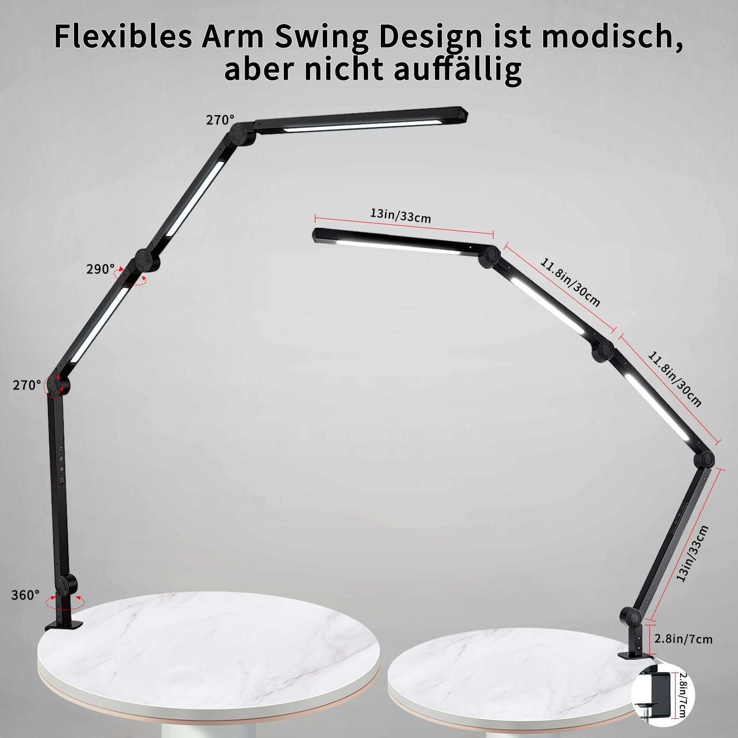 Thumbnail 5 de vimeepro LED Schreibtischlampe mit Schwingarm