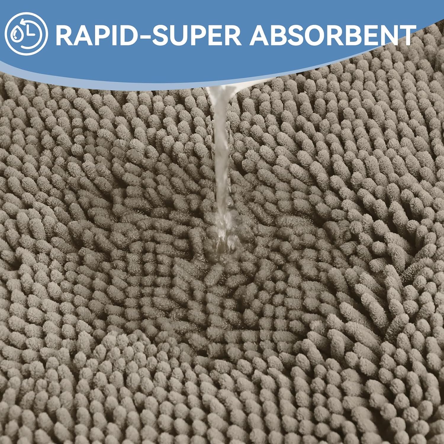 Detalle de Bcoimo Bathroom Rugs 24x17: Non-Slip, High-Absorbency Bath Mat with Rubber Backing