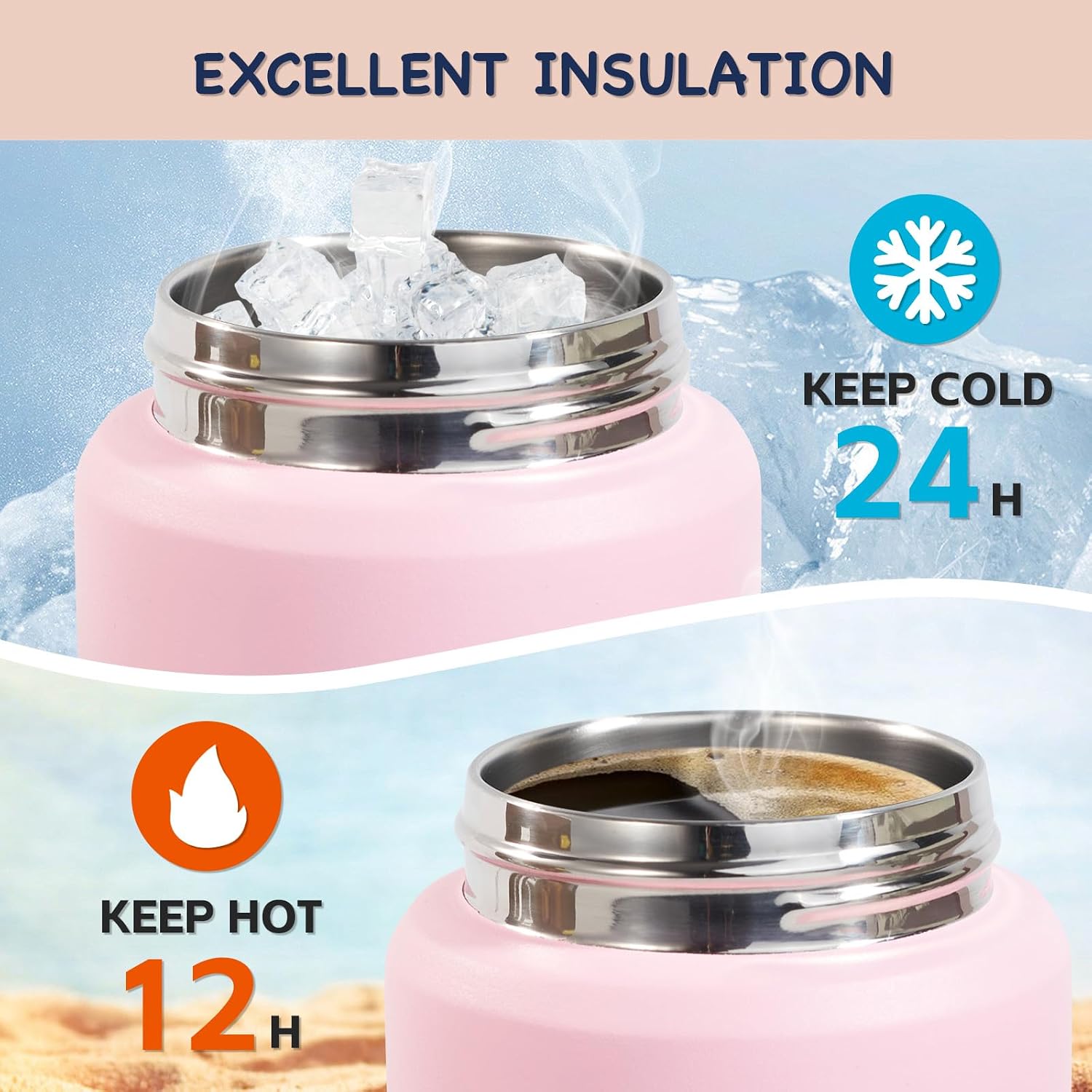 Thumbnail 4 de Fijinhom Kids 360ml Stainless Steel Insulated Water Bottle (2-Piece Set)