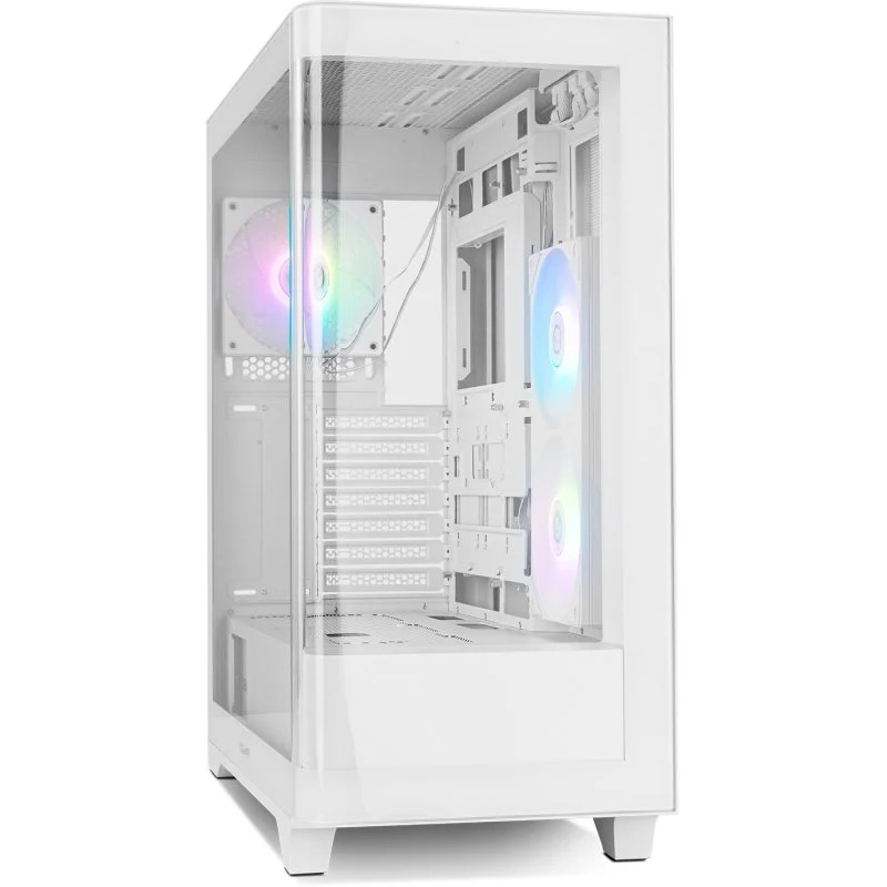 Detalle de Caja PC NOX Hummer ETHER Semitorre Gaming con Cristal Curvo ATX Blanco