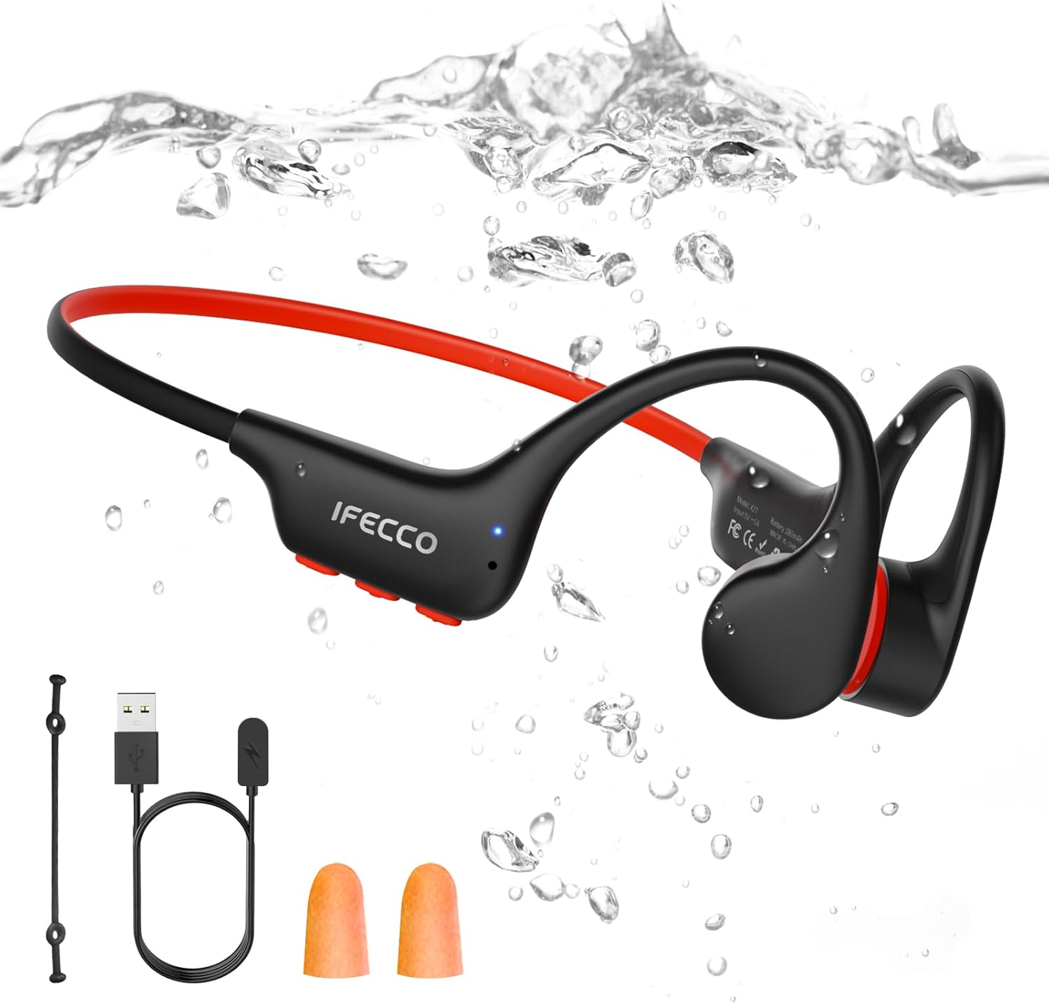 Detalle de IFECCO Auriculares conducción ósea IP68 8 GB