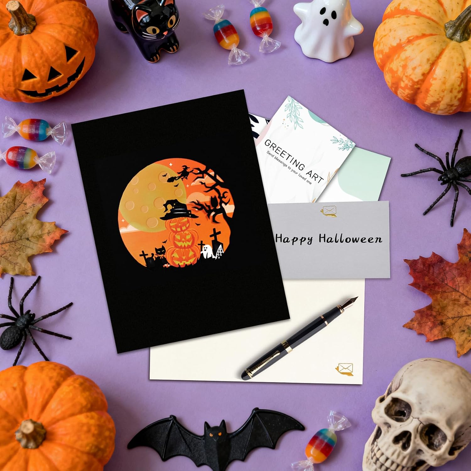 Thumbnail 5 de GREETING ART Spooky Pumpkin Pop-Up Halloween Card with 3D Laser-Cut Scene