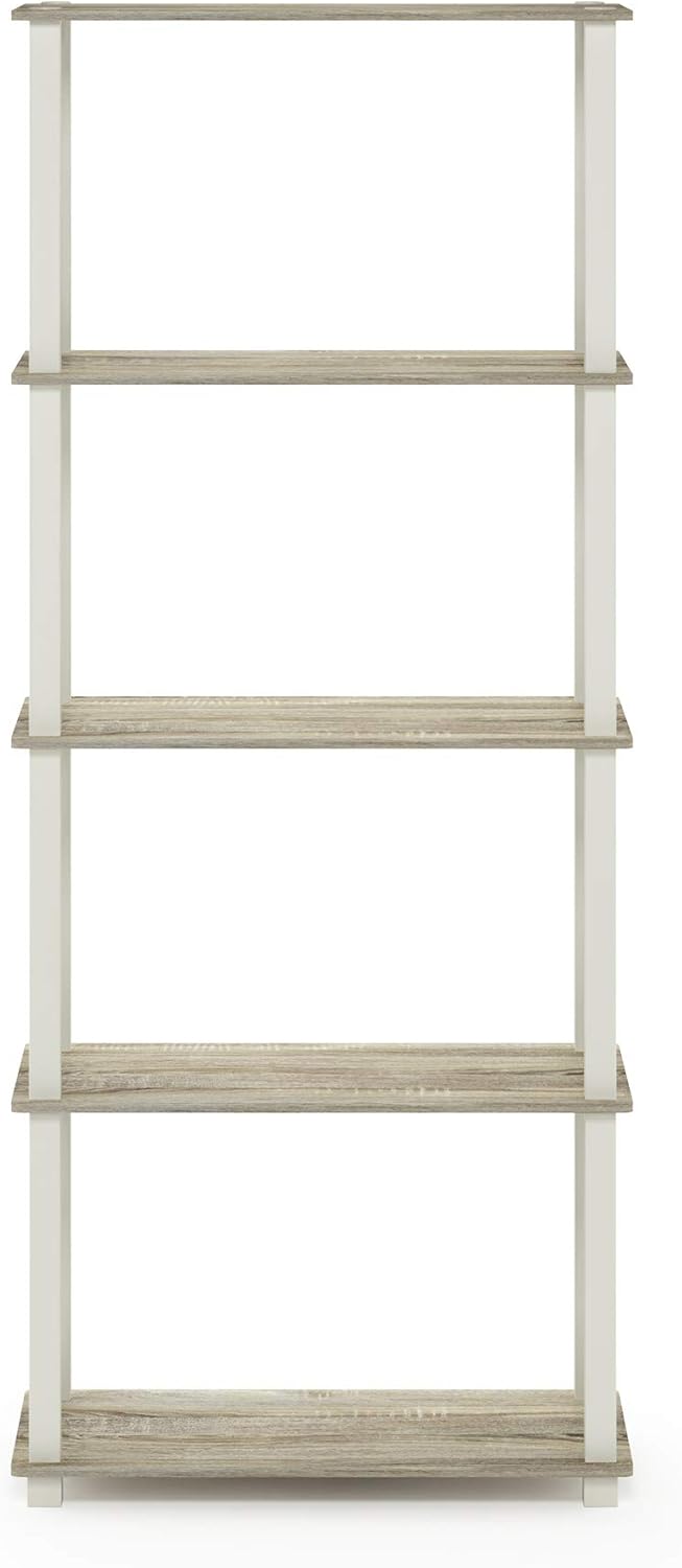Thumbnail 4 de Furinno Libreria a 5 ripiani Sonoma Oak/White Tubo rettangolare