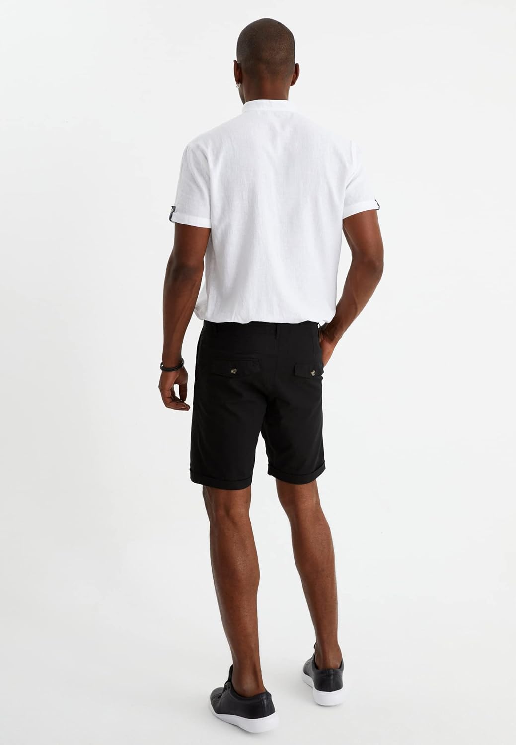 Detalle de Leif Nelson Bermuda en lin pour homme – Short d’été élégant et polyvalent