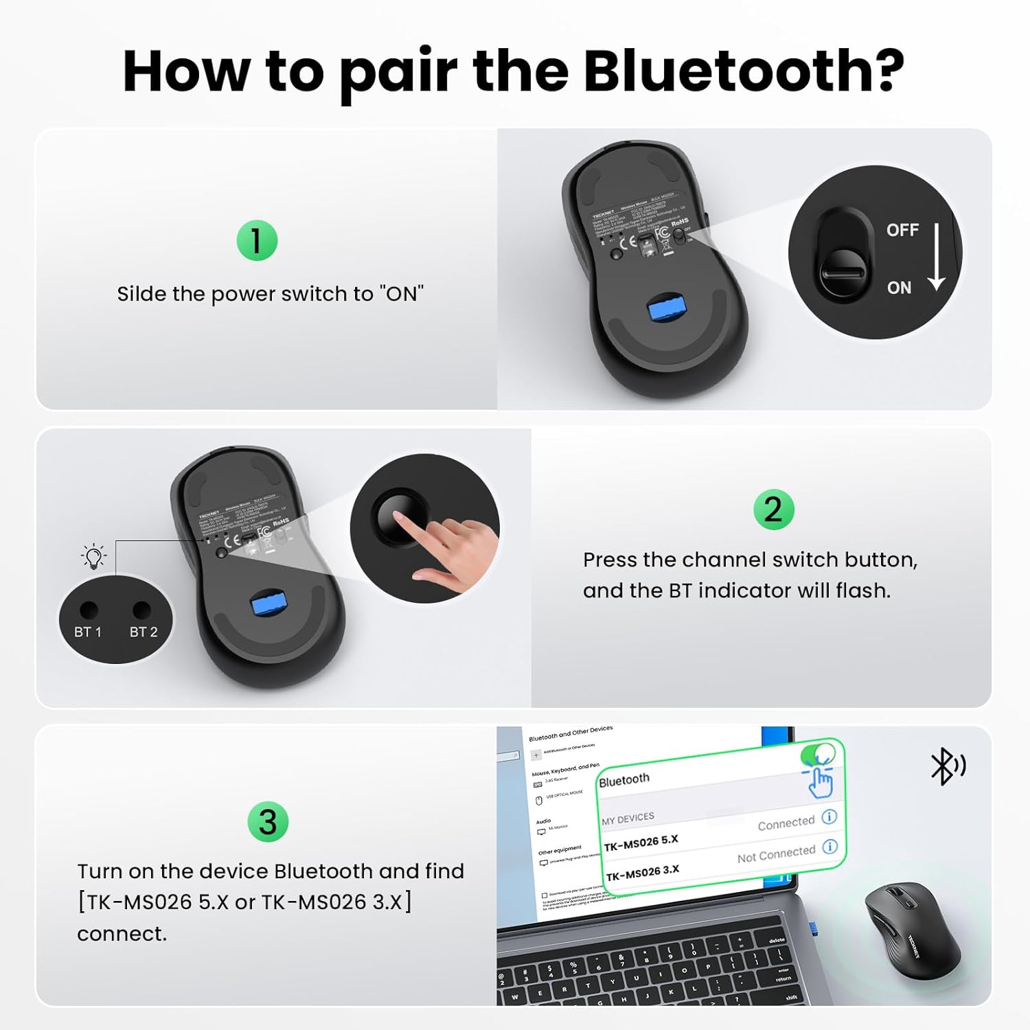 Thumbnail 6 de TECKNET Bluetooth Mouse 4800 DPI