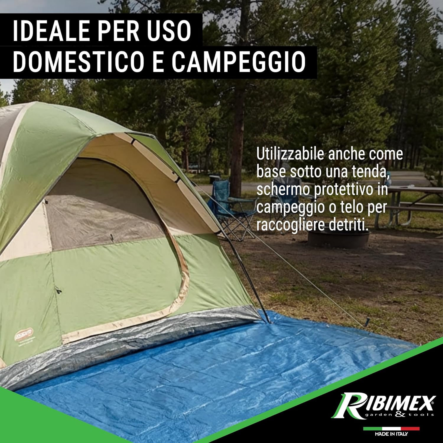 Detalle 2 de Ribimex Telo Protettivo Leggero Impermeabile 6x10 m in Polietilene – PRB06506X10