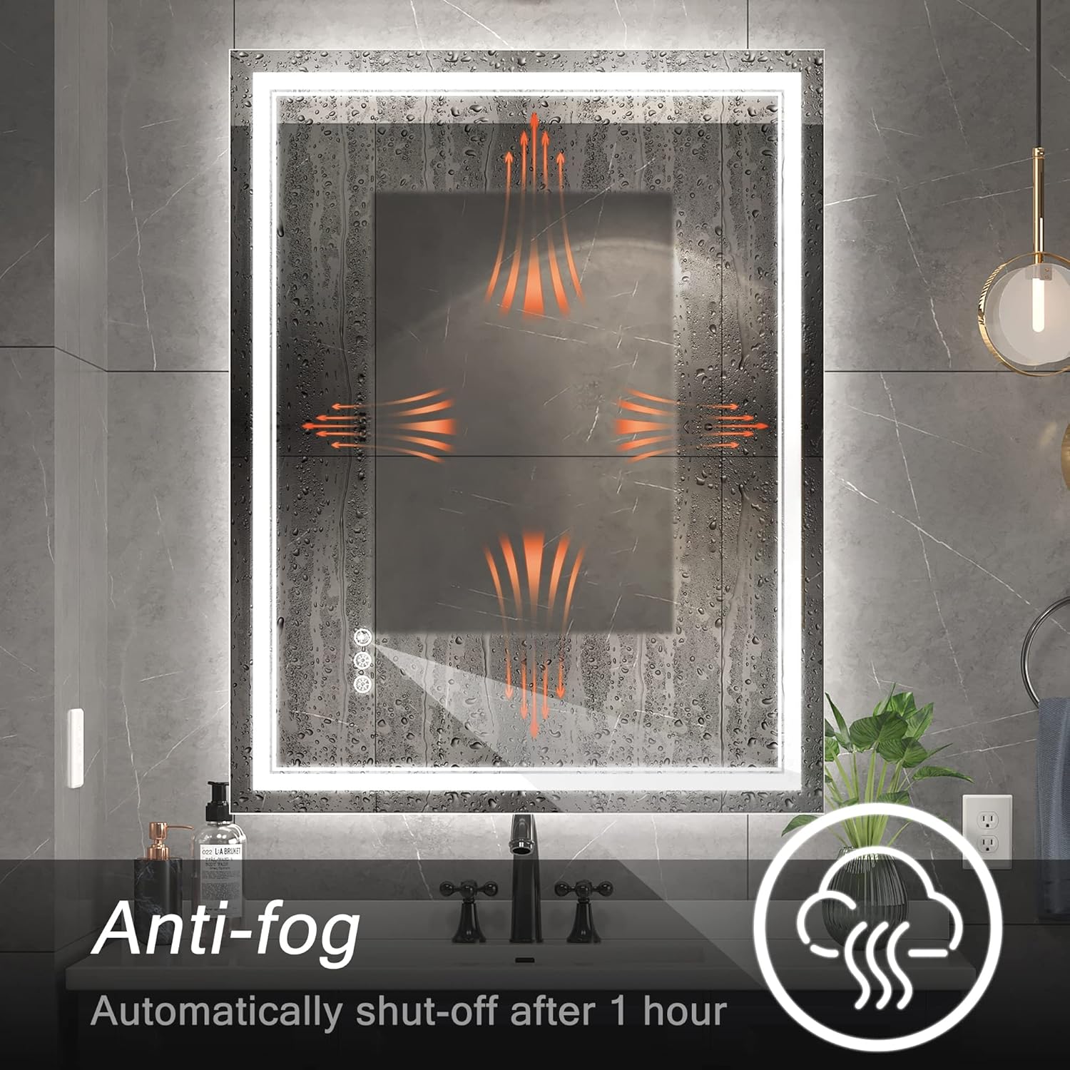 Thumbnail 5 de Ratsamee 28" x 36" LED Bathroom Mirror with Front & Back Lighting and Anti-Fog