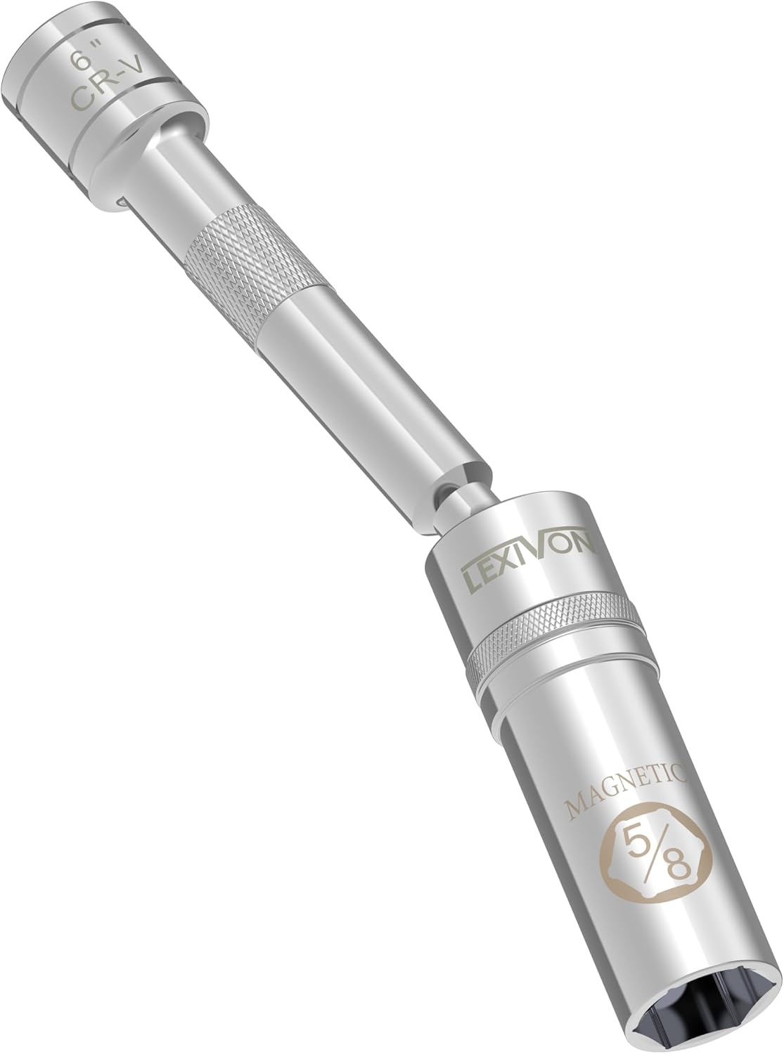 Detalle de LEXIVON Zündkerzenschlüssel LX-121 für 16 mm Zündkerzen, schwenkbar & magnetisch (15 cm Länge)