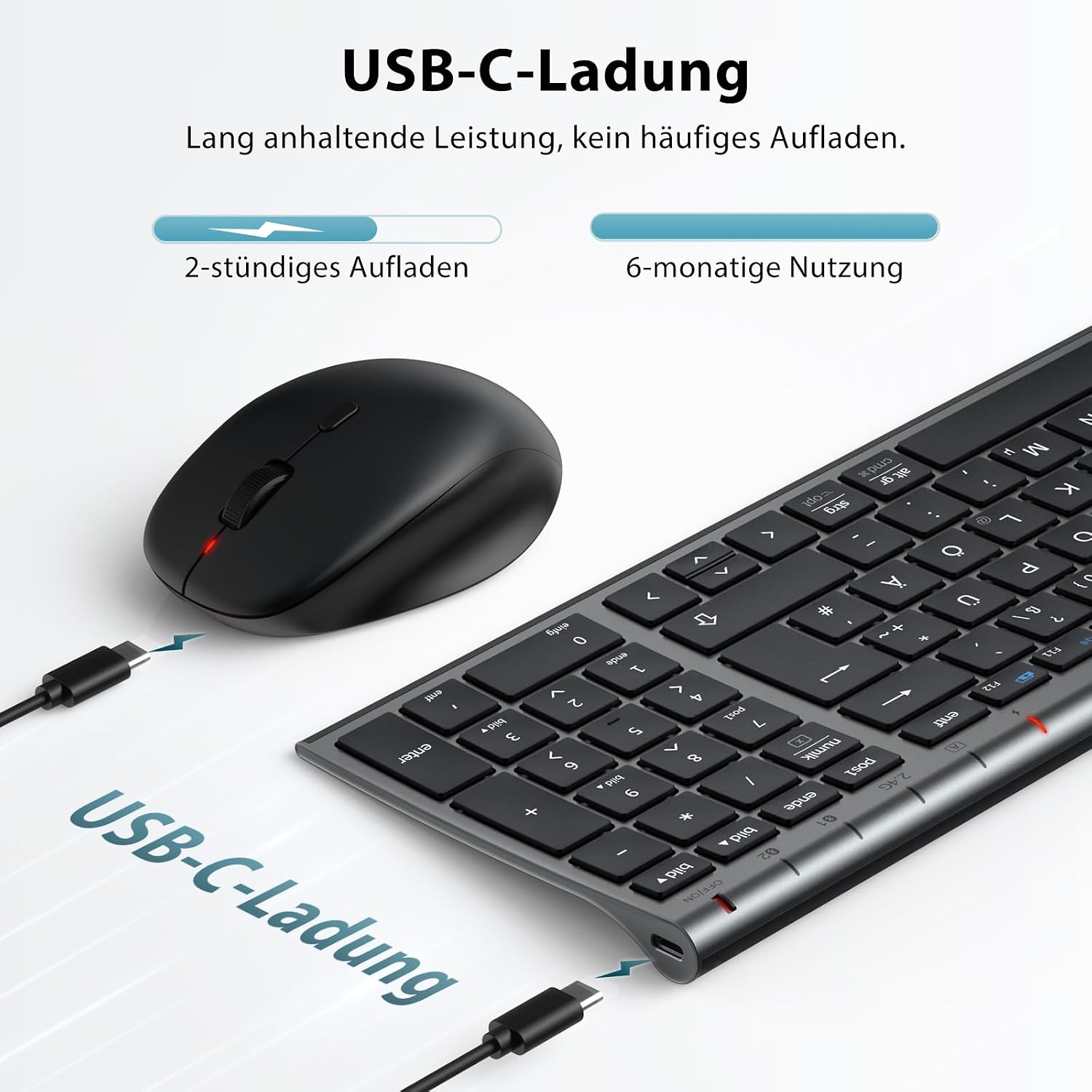 Thumbnail 2 de iClever Bluetooth Tastatur mit Maus Kabellos