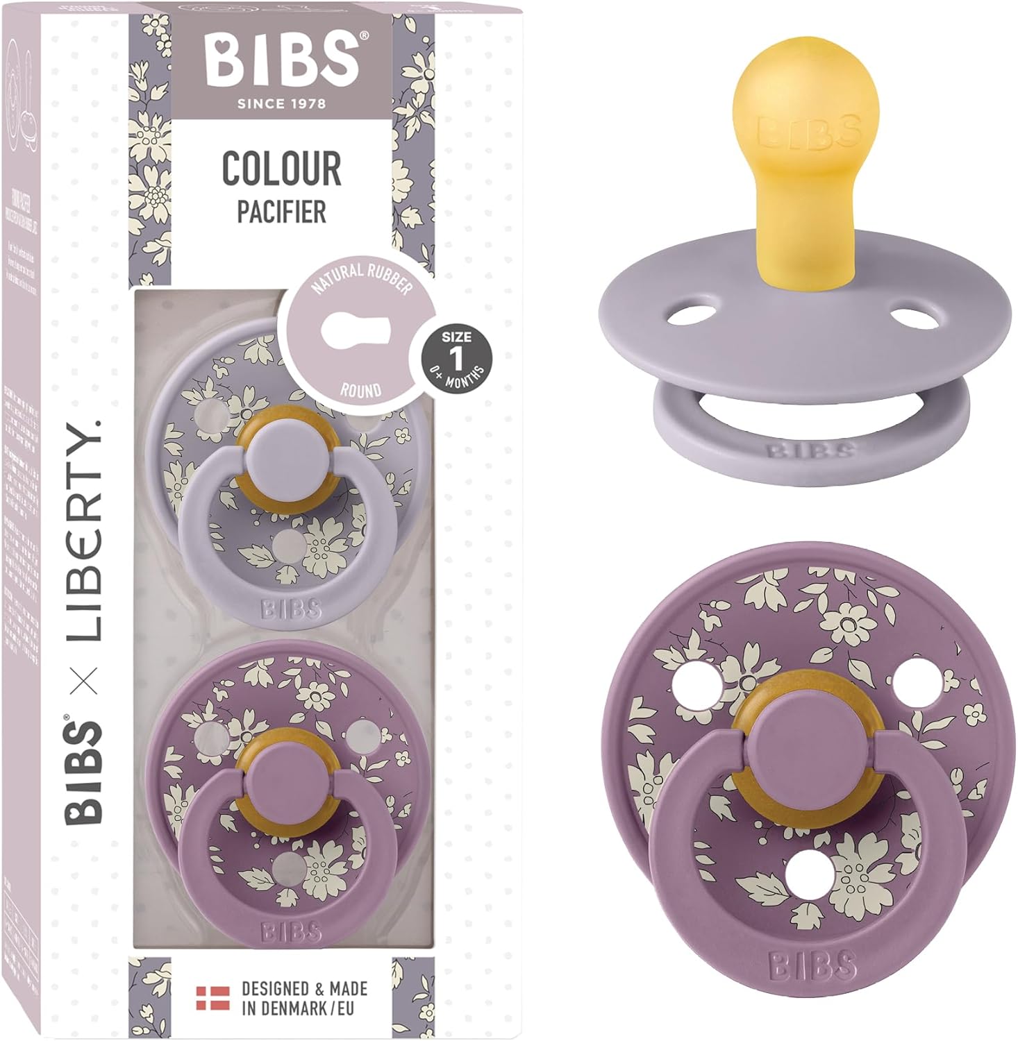 BIBS Liberty Pacifier: 2 Colour Natural Rubber