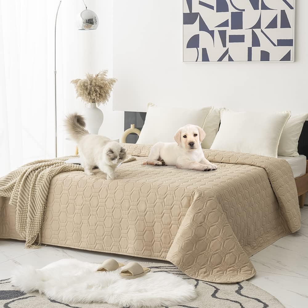 Thumbnail 6 de Tcksstex 40x50 Waterproof Dog Couch Cover, Non-Slip Beige Polyester