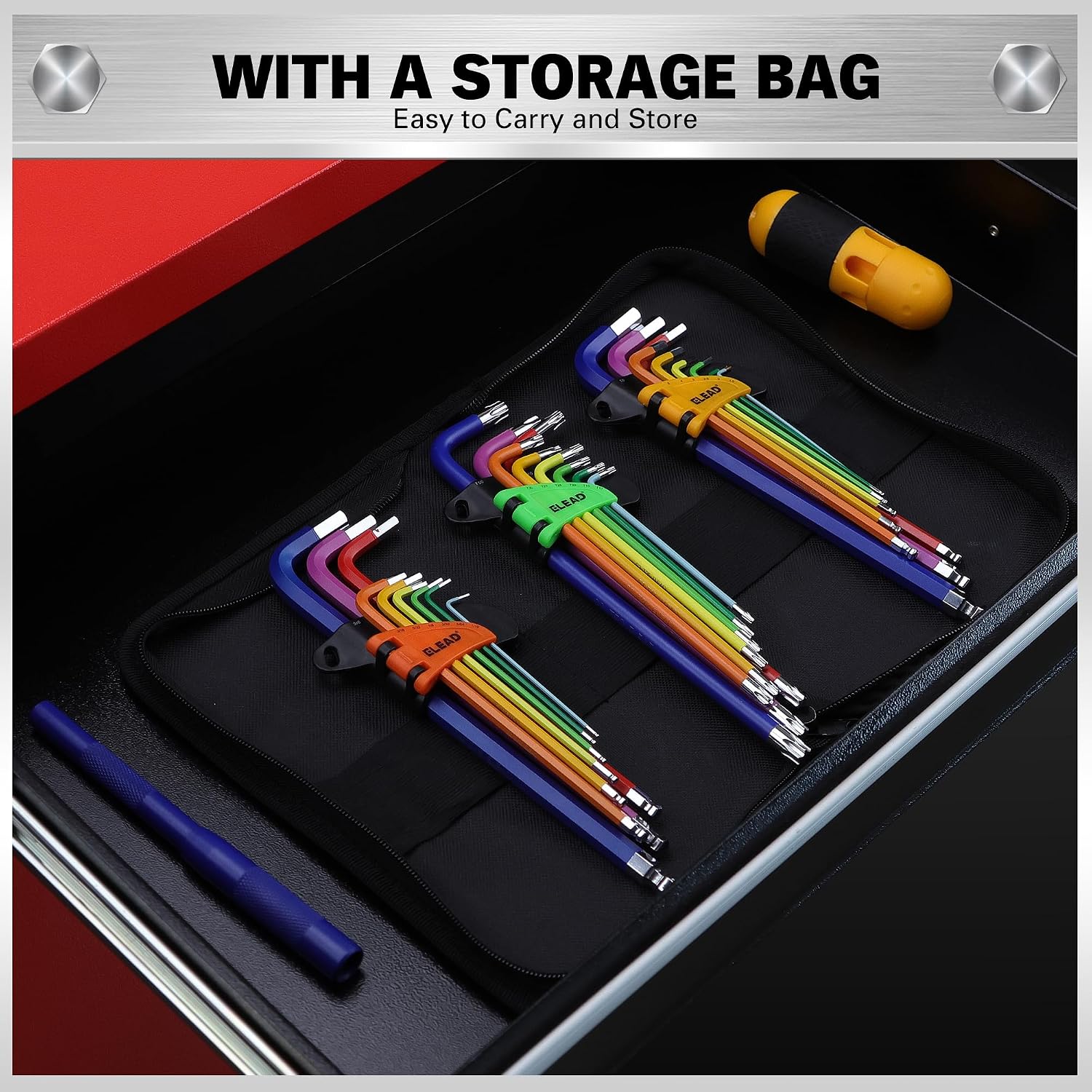Thumbnail 5 de ELEAD 29-Piece Hex & Torx Key Set, SAE and Metric, Long-Arm Ball End