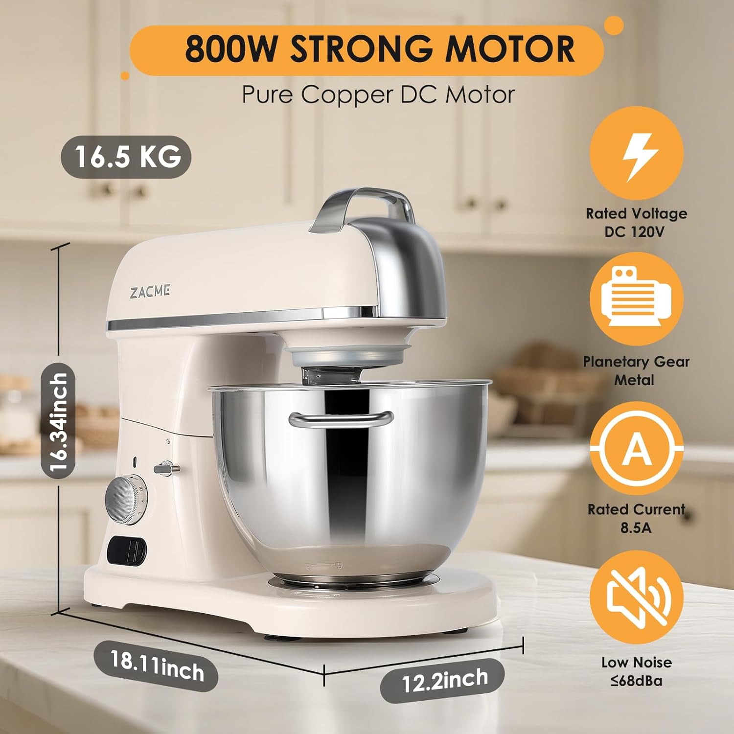 Thumbnail 5 de 8.4QT Stand Mixer 800W Commercial 🥣