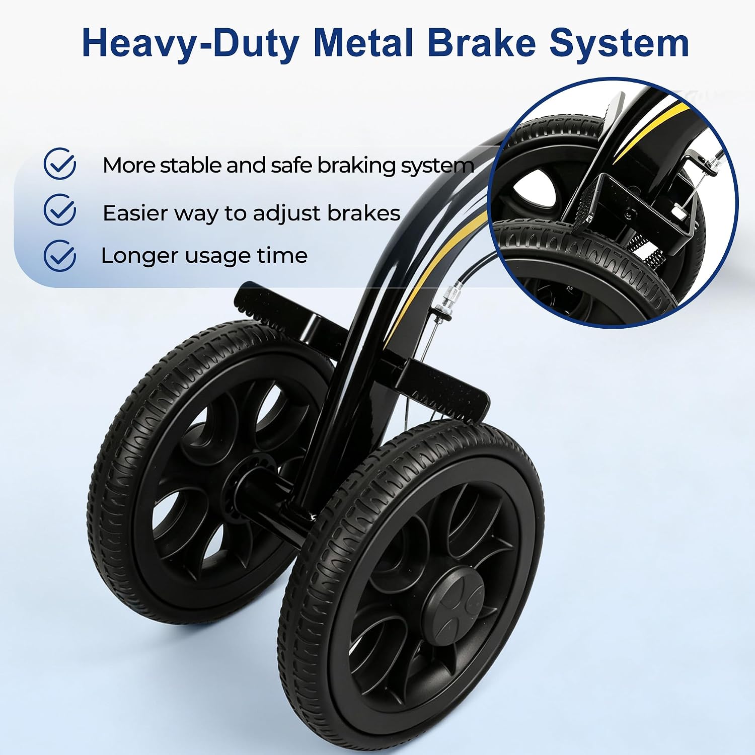 Thumbnail 4 de ProTraverce HH90SBlack Foldable Knee Scooter with 8-inch Wheels and Dual Brakes