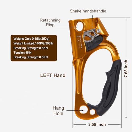 Detalle 1 de SOB Ascendeur à Main – Ascenseur d'escalade autobloquant pour cordes 8–13 mm, Main Droite