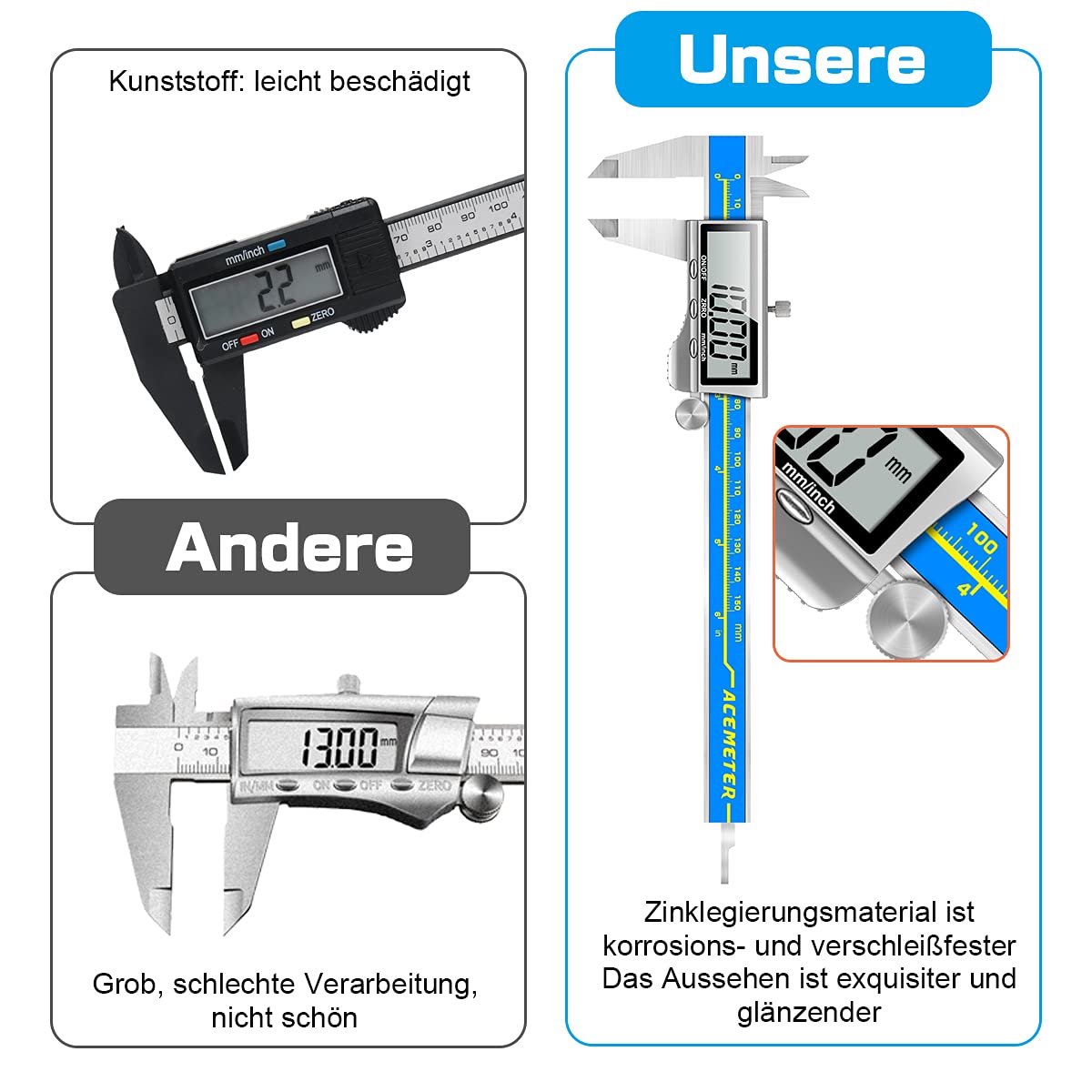 Thumbnail 4 de Digitale Schieblehre Industriequalität 150 mm Orthland