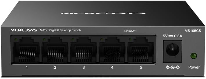 Thumbnail 3 de MERCUSYS MS105GS 5-Port Gigabit Ethernet Switch (metal case, desktop or wall mount)