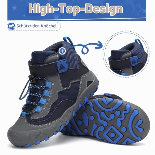 Thumbnail 5 de Mishansha Kinder-Wanderschuhe, marineblau, Gr. 27 mit Klettverschluss und TPR-Sohle