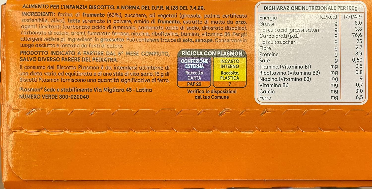 Thumbnail 1 de Plasmon Biscotto Classico 1200 g (4 Confezioni) – una merenda semplice per le manine dei bambini